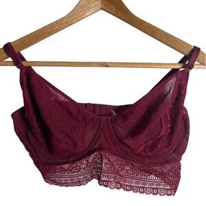 Free People Burgundy Lace Bra